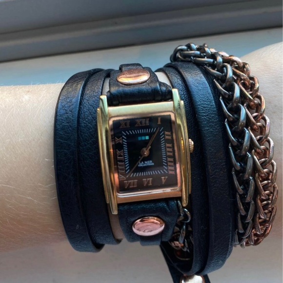 La Mer: Rose Gold-Plated Wrap Watch - Picture 5 of 7